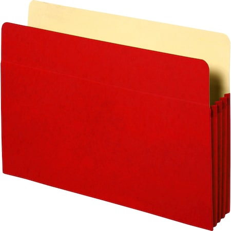 Business Source Colored Expanding File Pockets Letter Red 26552